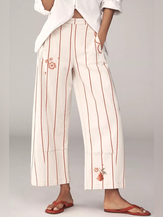 Anthropologie Pants - Anthropologie The Izzie Relaxed Pull-On Barrel Pants by Pilcro: Striped Edition